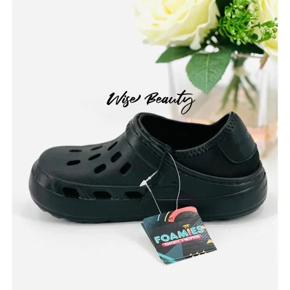 Skechers Boy’s Foamies Swifters II Warmer Clog Size 7 Shoe Black NEW - Picture 4 of 11